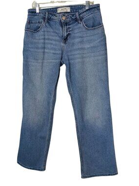 Hollister Womens 12R Straight Jeans Relaxed Low-Rise W31 Regular Light Wash
